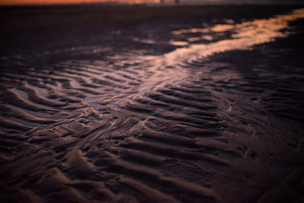 Sable art abstrait plage soir