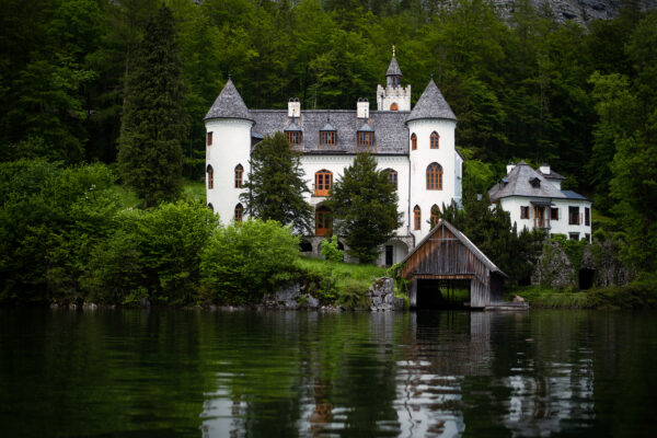 fine art Hallstatt château décoration bord forêt lac acheter nature décor